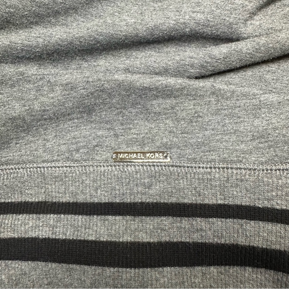 Michael Michael Kors Gray Varsity Stripe Crewneck Sweatshirt Large - Picture 4 of 4